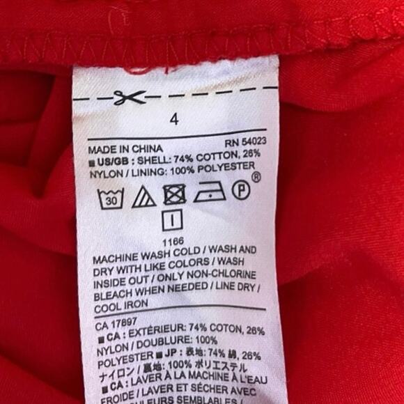 Banana Republic Red Floral Lace Embroidered Overlay Shift Mini Dress Size 4 - Picture 6 of 7